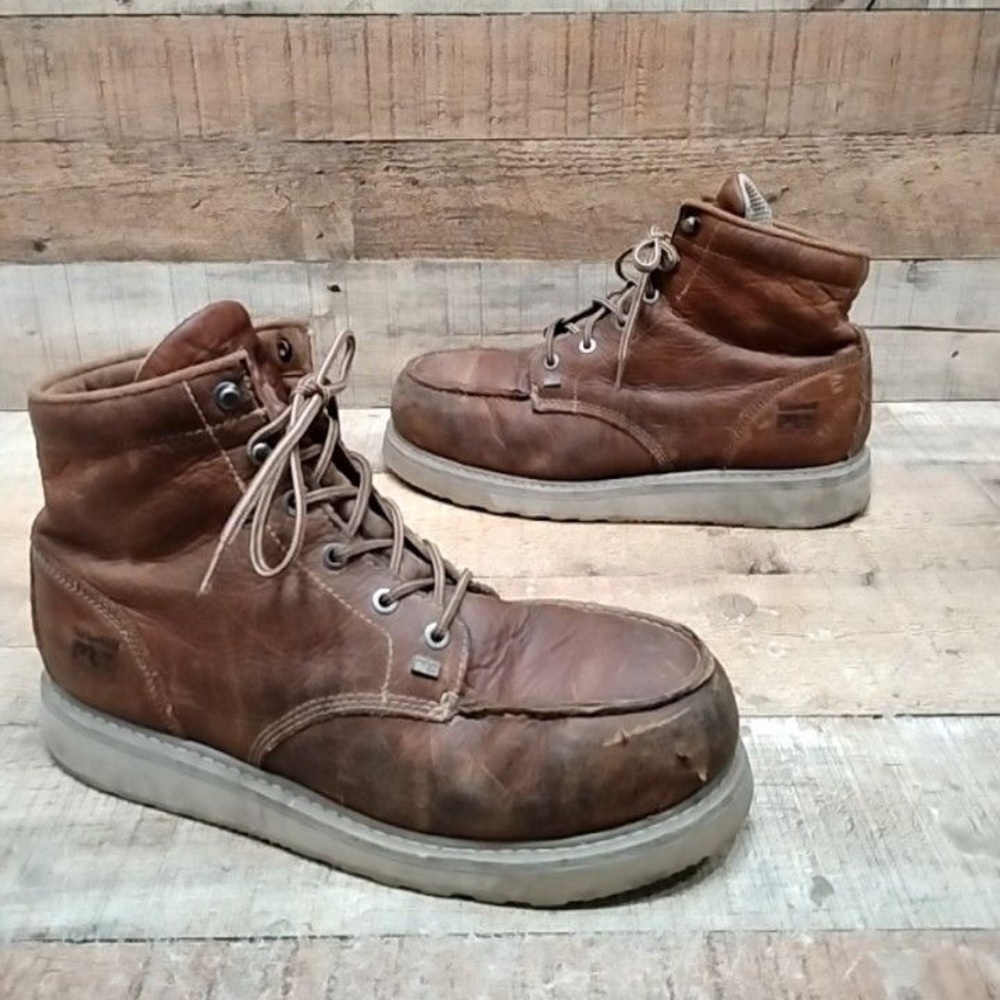 Timberland PRO 88559 Boots Mens Size 11.5 M Brown Leather Work Ankle Steel Toe